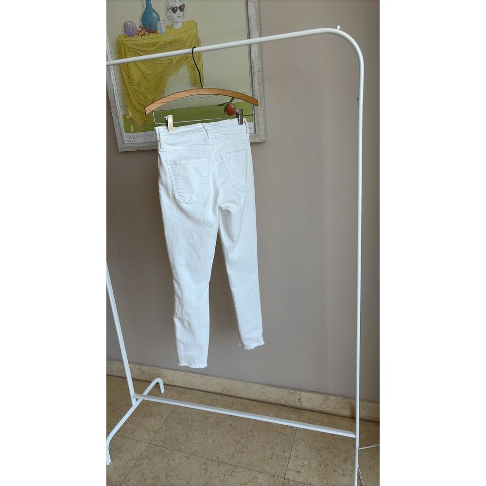 Agolde Sophie High Rise Crop Skinny Jeans Distressed White Size 24 - Picture 5 of 6